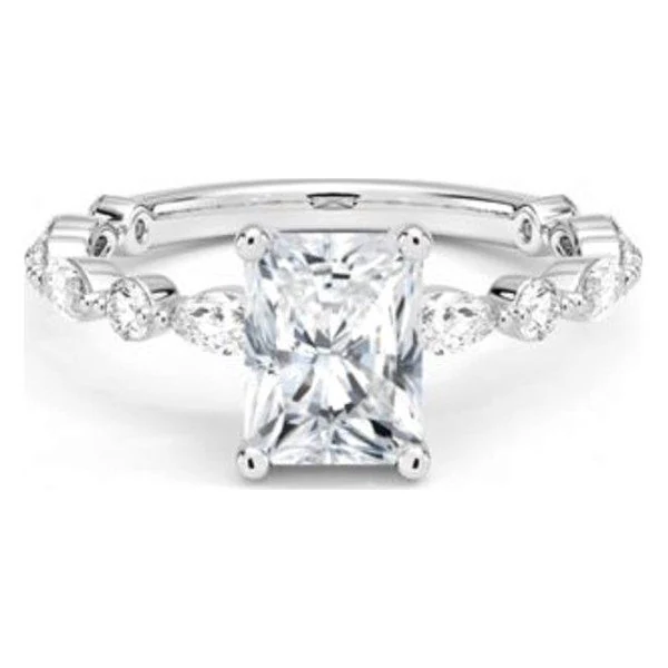 Marquise & Round Side-Stone · Radiant · No. 1352 in white gold