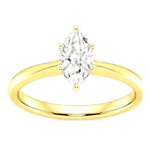 Classic Solitaire · Marquise in 14K yellow gold