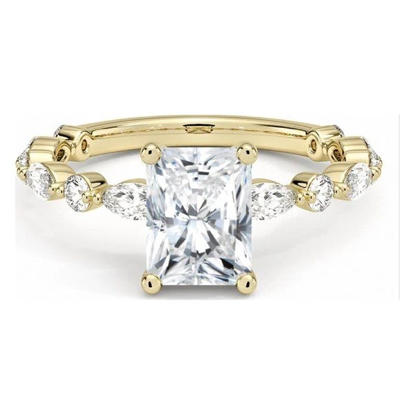 Marquise & Round Side-Stone · Radiant · No. 1352 in yellow gold
