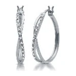 Crossover Hoop Earrings in sterling silver