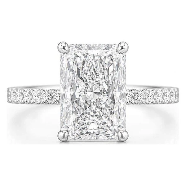 Pavé Solitaire Plus · Radiant in 14K white gold