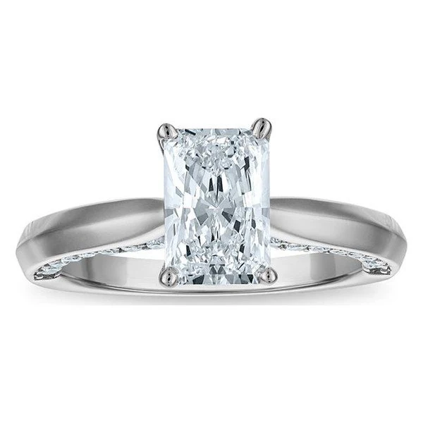 Radiant Solitaire Plus Engagement Ring · No. 1053 in white gold