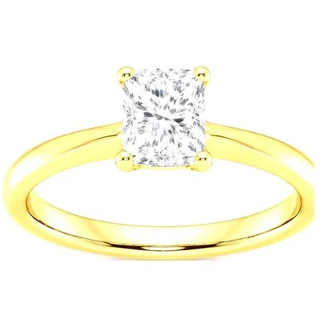 Classic Solitaire · Cushion in 14K yellow gold