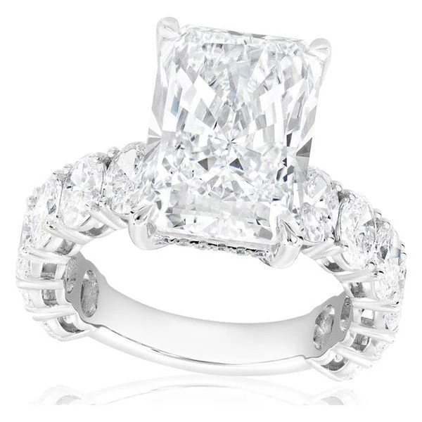 Radiant Statement Engagement Ring in white gold