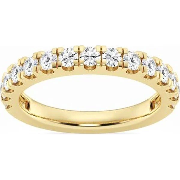 Prong Set Wedding Band in yellow gold