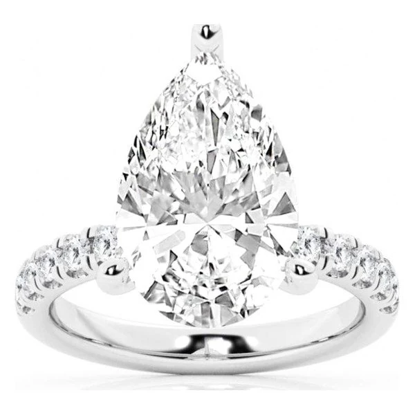 Pear Engagement Ring · No. 1272 in white gold