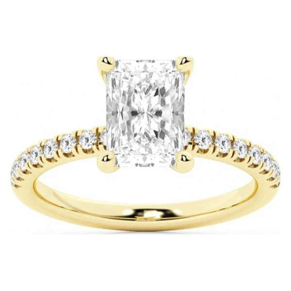 Sterling Silver Radiant Solitaire Plus · Gold Plated in sterling silver, yellow gold plated
