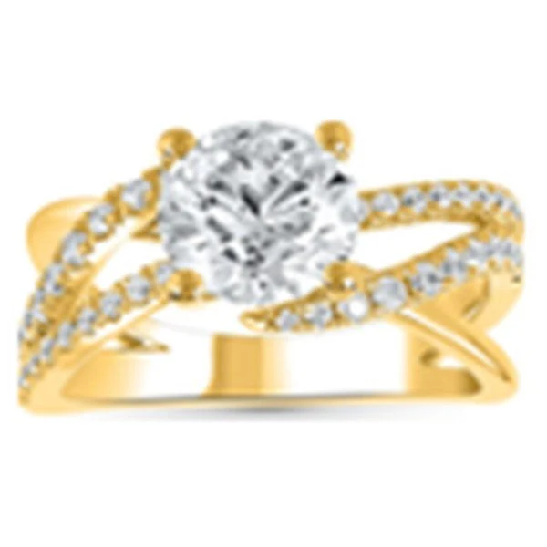 Abstract Engagement Ring in 14K yellow gold