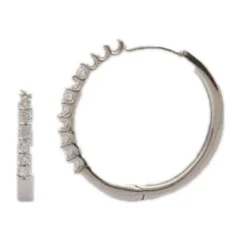 Mini Prong-Set Hoop Earrings in sterling silver