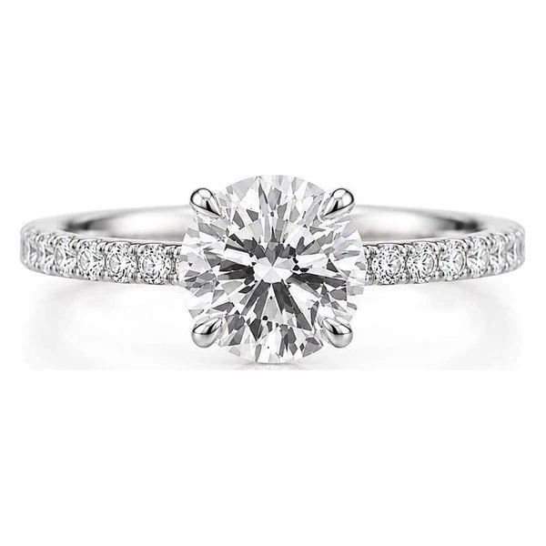 Pavé Solitaire Plus · Round in 14K white gold