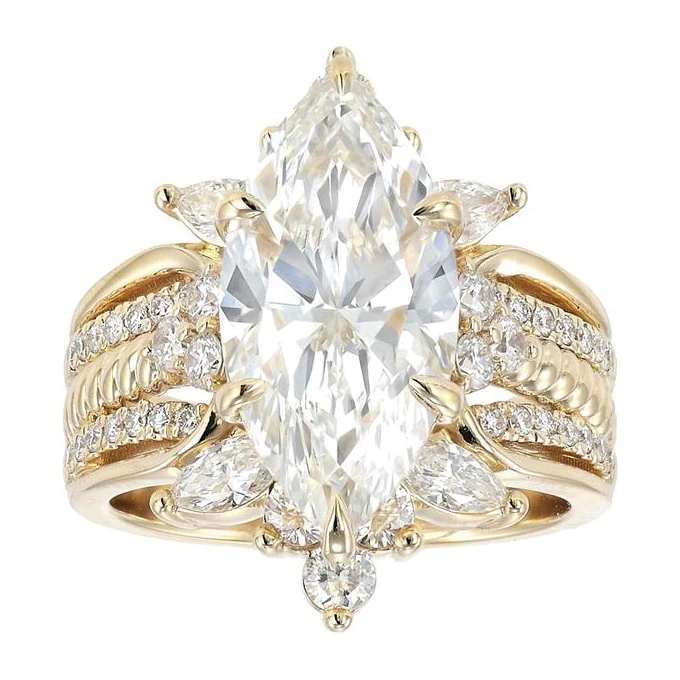 Lab-Grown Diamond Wrap Bridal Set in 14K yellow gold