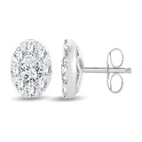 Cluster Earrings in 14K white gold