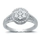 Round Cluster Ring in sterling silver